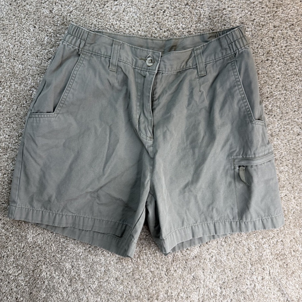 Woolrich Fieldstone Cargo Shorts Womens 4 Gray Cotton Twill Hiking Summer Casual